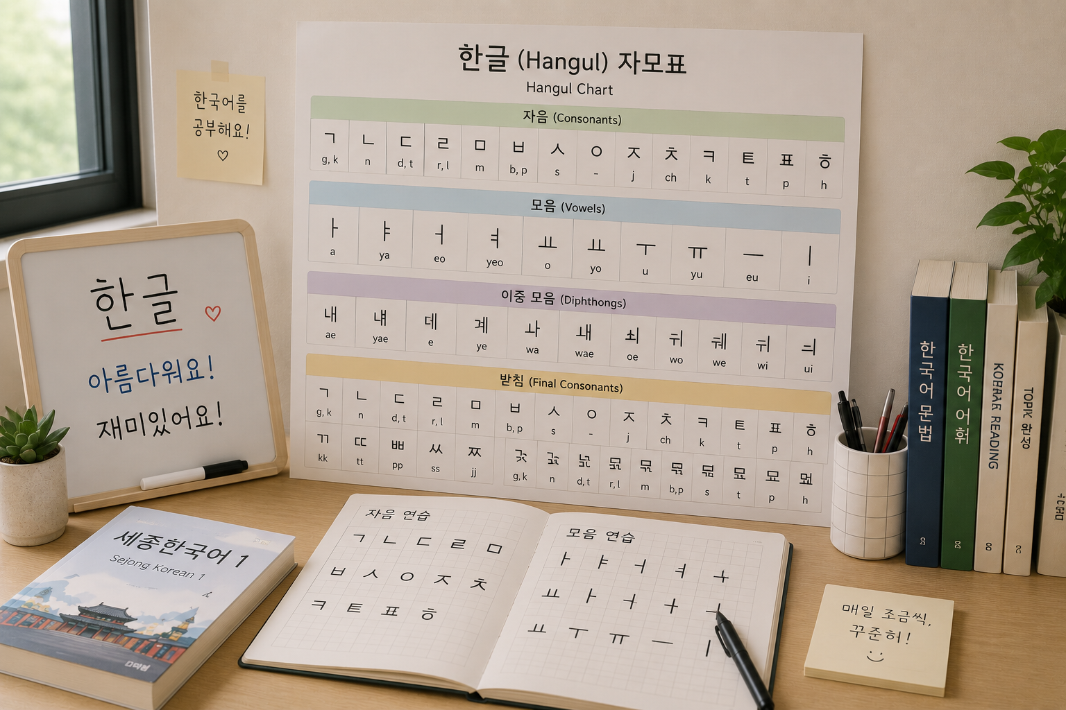 Korean Language for Beginners Hangul alphabet chart